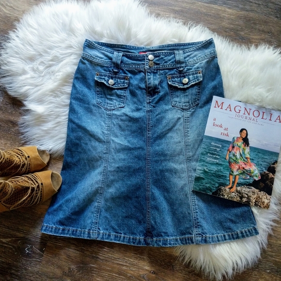 UNIONBAY Dresses & Skirts - Unionbay | denim knee-length flair skirt